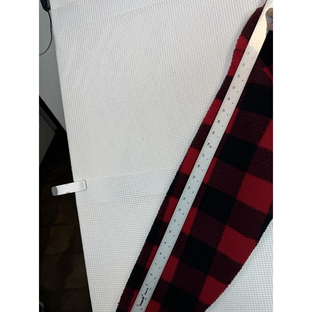 Old Navy Buffalo Plaid Fleece Pullover Mens XXL Red Black 1/4 Zip Sweater